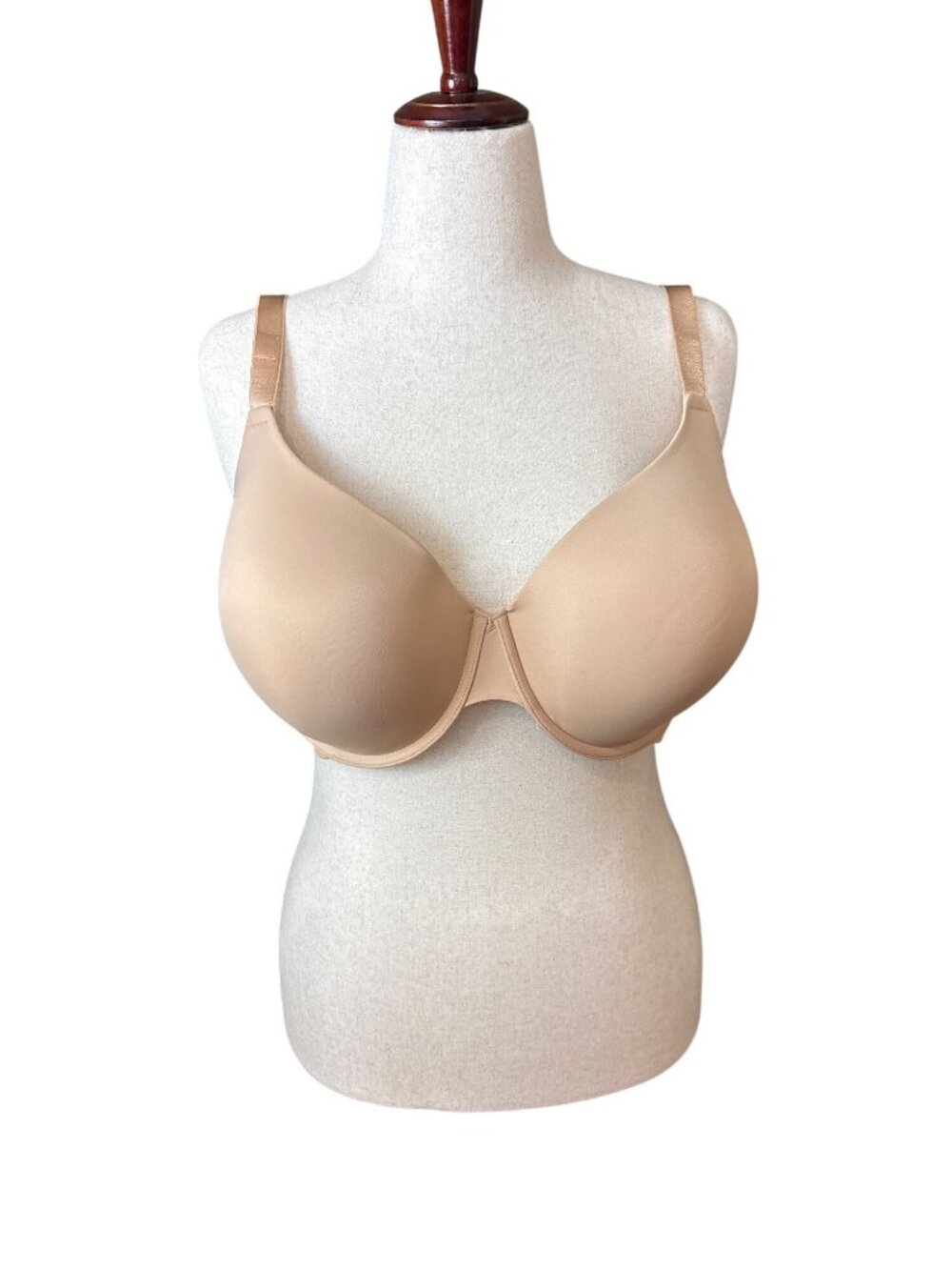 NWT Auden Womens 46D Demi Coverage Lightly Lined T-Shirt Bra Beige Adjustable